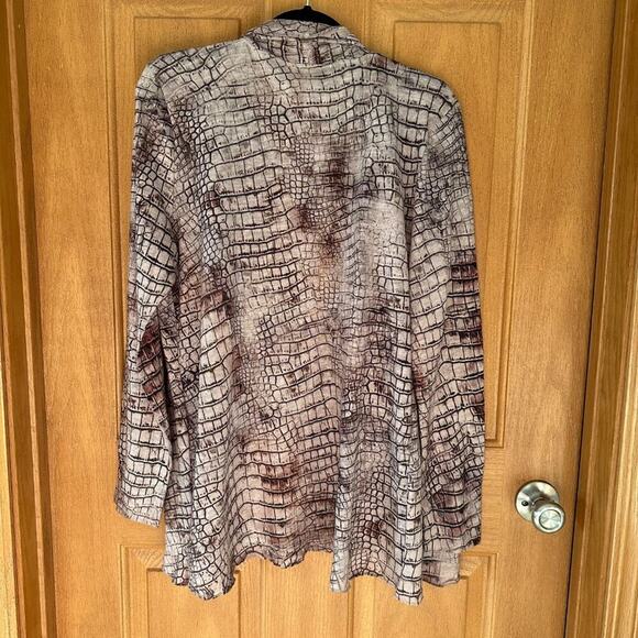Crocodile Snake Open Front Edgy Witchy Chic Long Sleeve Glam Cardigan - Large - Picture 2 of 7
